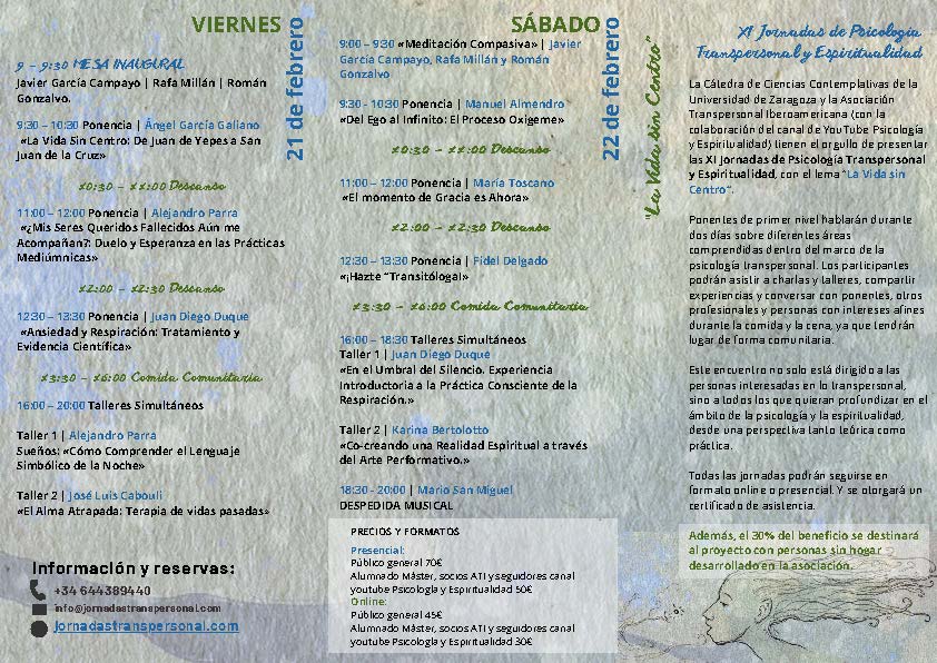 XI JORNADAS TRANSPERSONAL